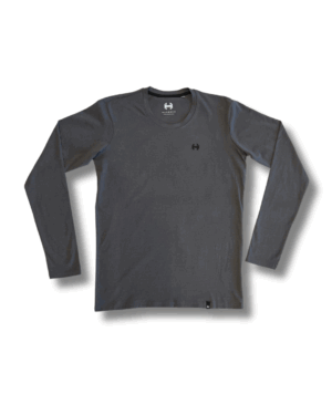 Camiseta hombre manga larga gris