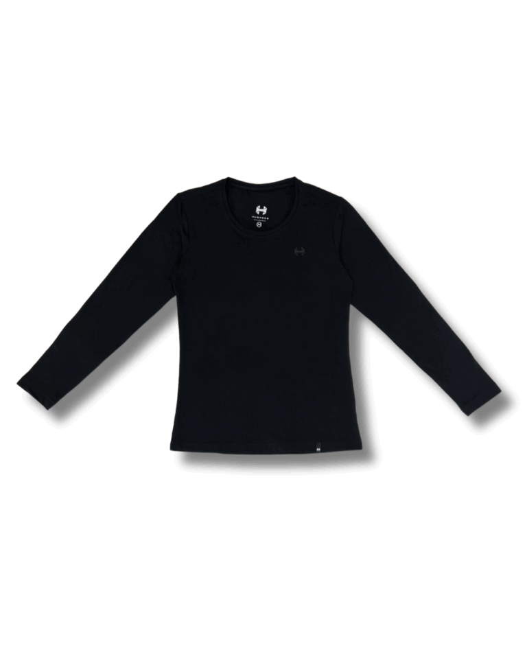 Camiseta mujer manga larga negra